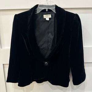 Ann Taylor LOFT Black Velvet Shawl Collar blazer